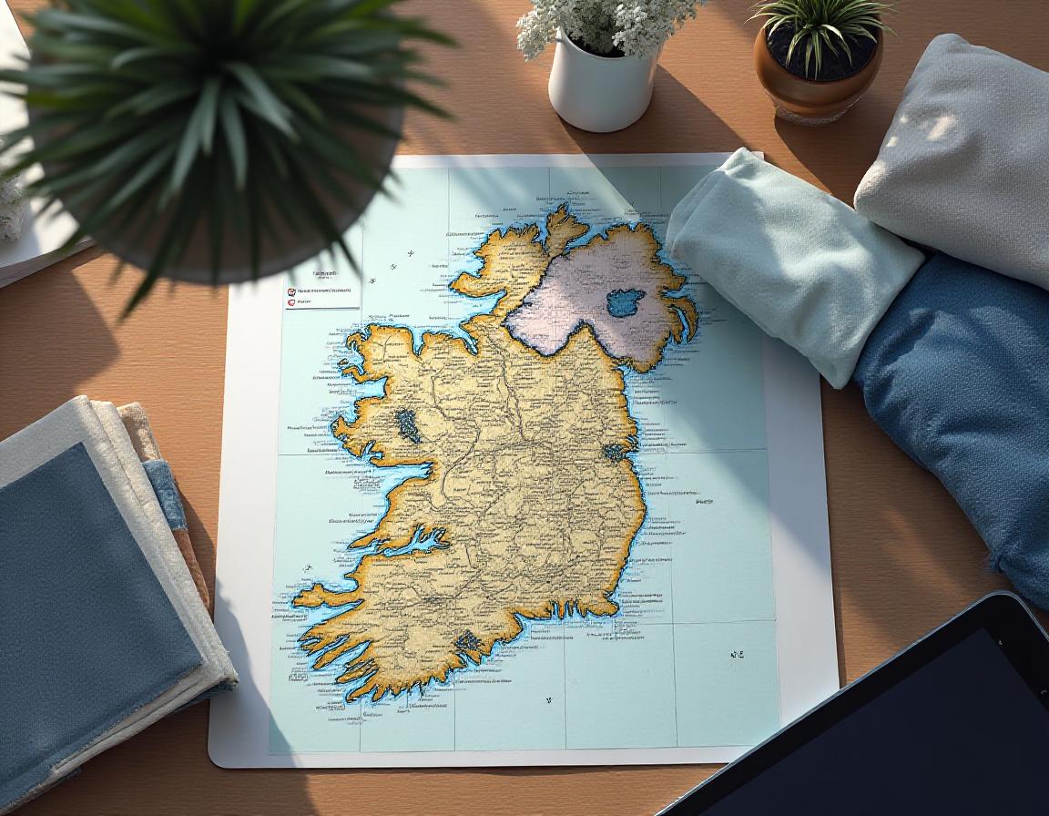 Interior designers reviewing architectural blueprints and antique maps